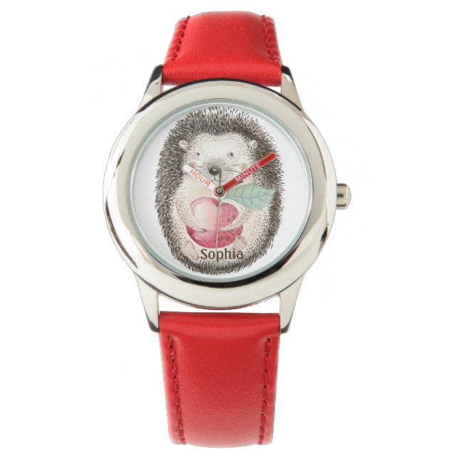 Pulsera Erizo Sonriente con Reloj Personalizado de Manzana (Anverso)