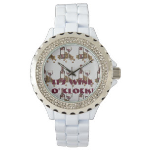 Pulsera Es el reloj de botellas de vidrio rojo Merlot de W