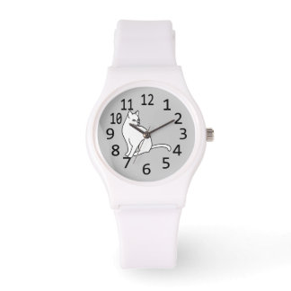 Pulsera Esbozo de dibujo de gato sentado Reloj numerado