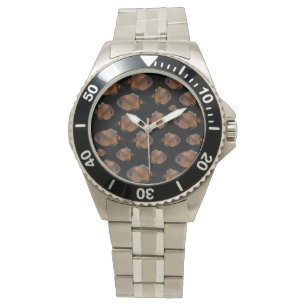 Pulsera Escuela De Pescado De Cuchilla De Cuero, Reloj De 