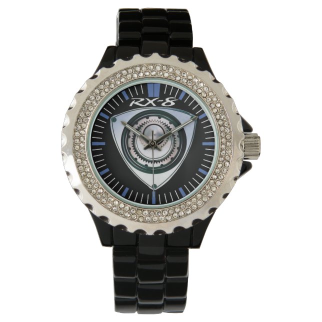 Pulsera Esmalte negro, Diamante de imitación, reloj RX-8 (Anverso)