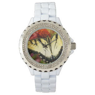 Pulsera Estilo: Reloj de esmalte blanco Diamante de imitac