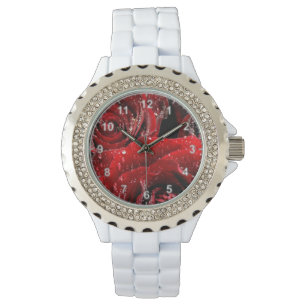 Pulsera Estilo: Reloj de esmalte blanco Diamante de imitac