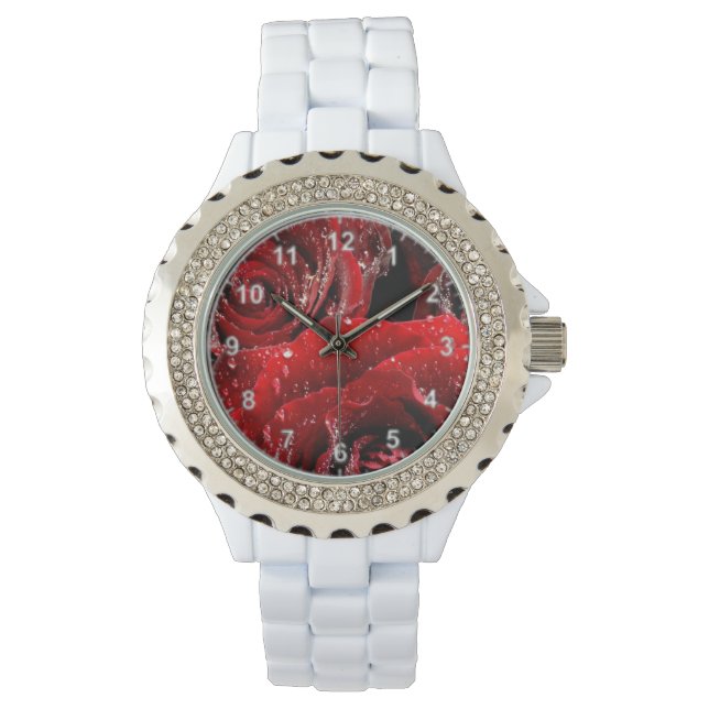 Pulsera Estilo: Reloj de esmalte blanco Diamante de imitac (Anverso)