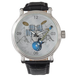 Pulsera Estoy con la banda tambor reloj de cuero