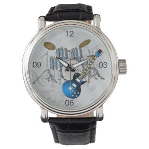 Pulsera Estoy con la banda tambor reloj de cuero
