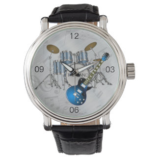Pulsera Estoy con la banda tambor reloj de cuero