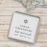 Pulsera Estrella simple y elegante de David Bat Mitzvah<br><div class="desc">El diseño se compone de tipografía sans serif y de una juguetona tipografía de escritura cursiva en un simple fondo. Disponible aquí: http://www.zazzle.com/store/selectpartysupplies</div>