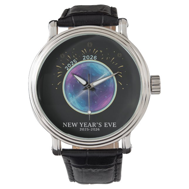 Pulsera Fiesta de Nochevieja 2026 Reloj Celestial Vibrante (Anverso)