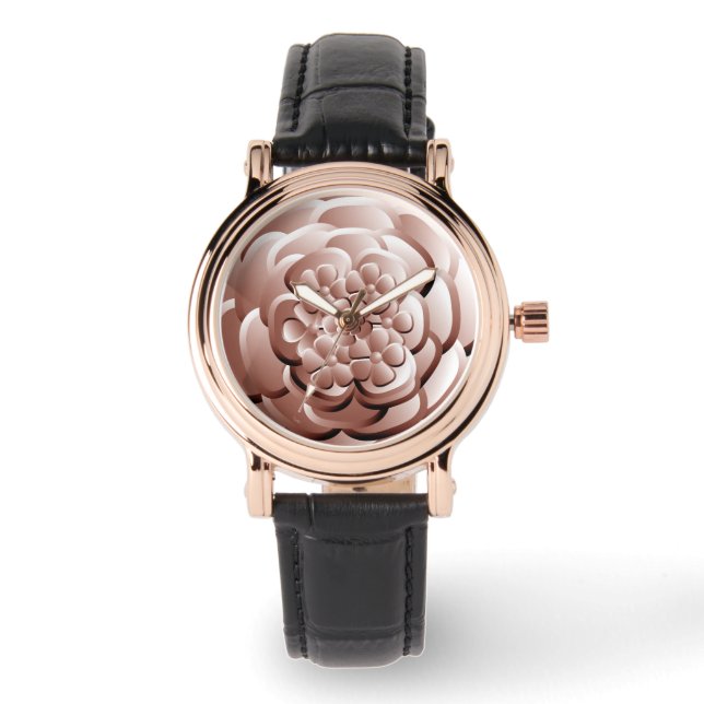 Pulsera Flores cromadas - Reloj de cobre (Anverso)