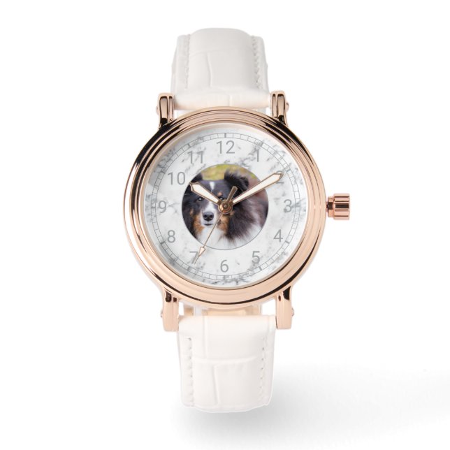 Pulsera Foto personalizado y cara de reloj numerada - Márm (Anverso)