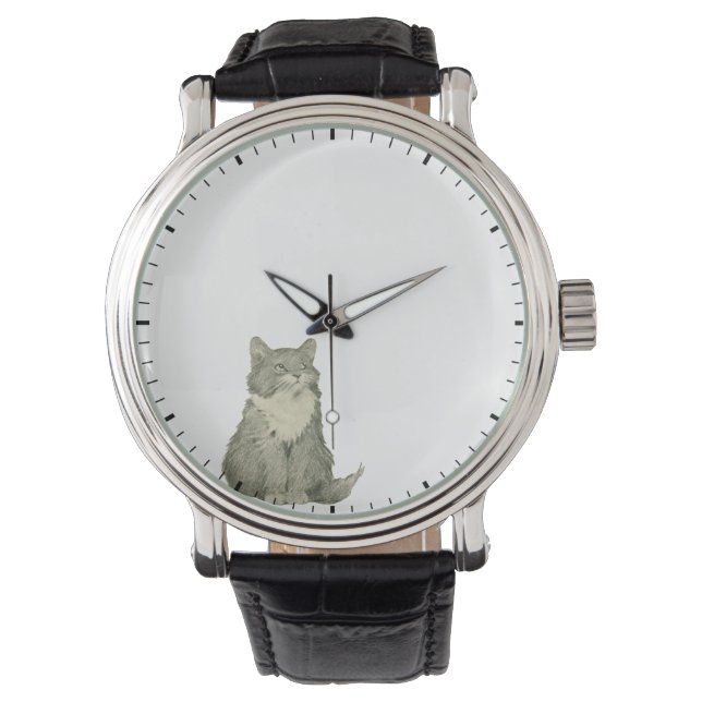 Pulsera Gatito mirando las manos del reloj - Reloj de gato (Anverso)