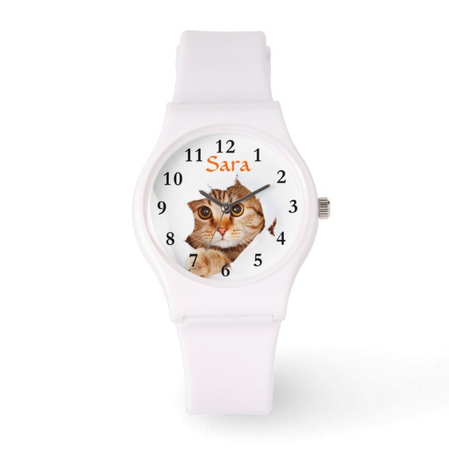 Pulsera Gato de búsqueda en reloj deportivo de muñeca de s (Anverso)