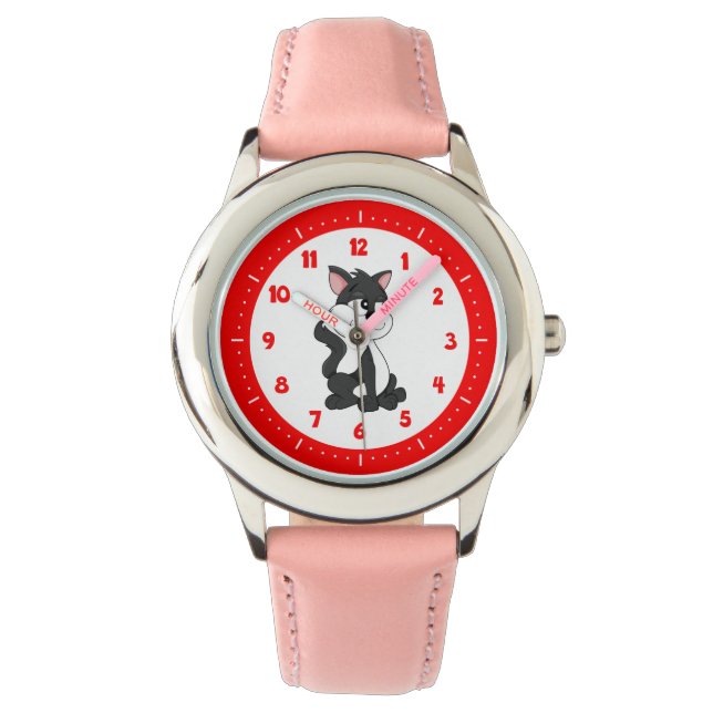 Pulsera Gato de dibujos animados reloj (Anverso)