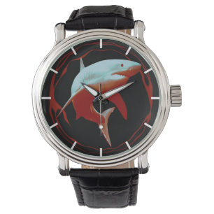 Pulsera Gran reloj de Ilustracion de tiburón blanco