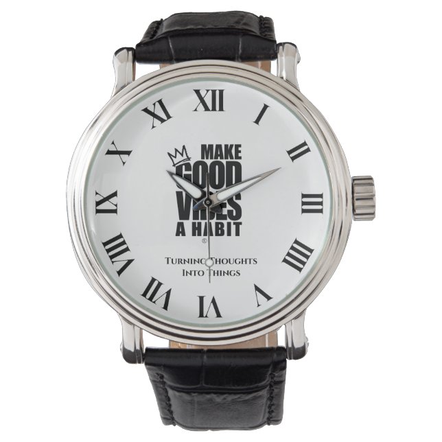 Pulsera HACER DE LOS BUENOS VIBOS UN HÁBITO | Reloj clásic (Anverso)