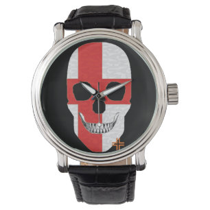 Pulsera HANDSKULL Inglaterra reloj hombres de cuero B2