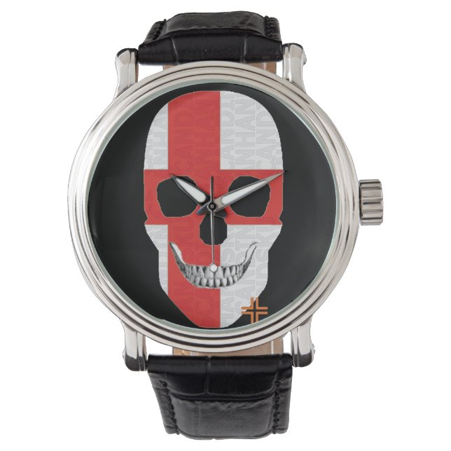 Pulsera HANDSKULL Inglaterra reloj hombres de cuero B2 (Anverso)