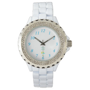 Pulsera Hatchlings de Pascua Reloj Blanco Diamante de imit