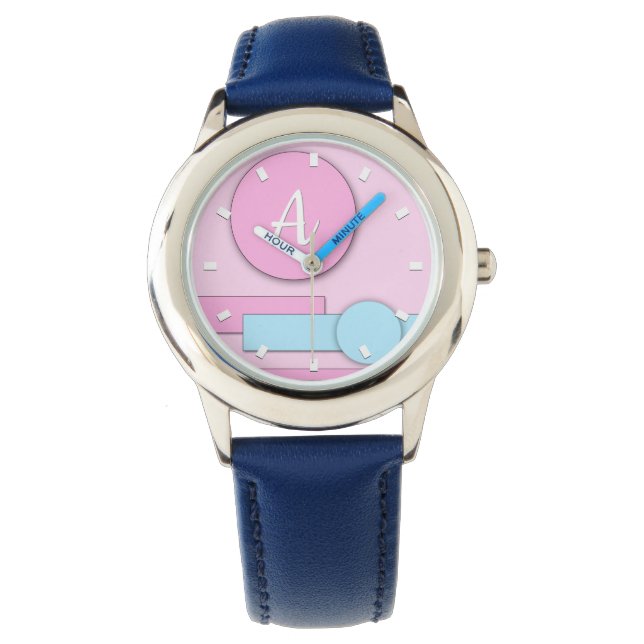 Pulsera Hermoso Monograma Reloj De Escritura Para Niños (Anverso)