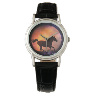 Pulsera Hermoso reloj de caballos y luna