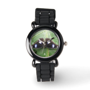 Pulsera Hermoso reloj Purpurina de mariposa con manchas az