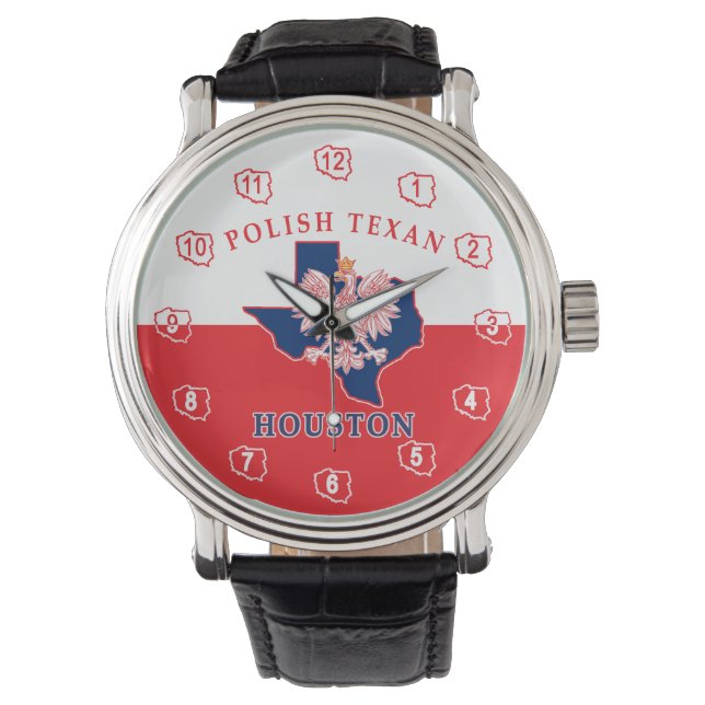 Pulsera Houston: reloj de la corona texana polaca (Anverso)