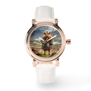Pulsera Humor Escocés: Reloj de señora de la vaca de las H