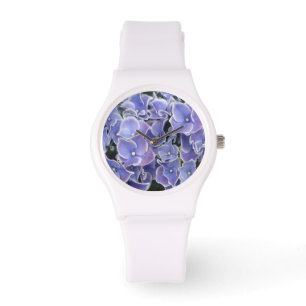 Pulsera Hydrangea azul con el reloj deportivo de la