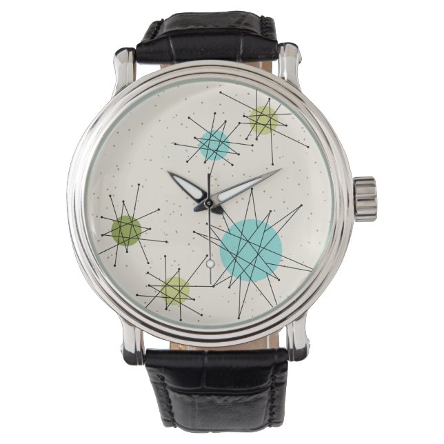 Pulsera Icónico reloj de cuero atómico con estallidos atóm (Anverso)