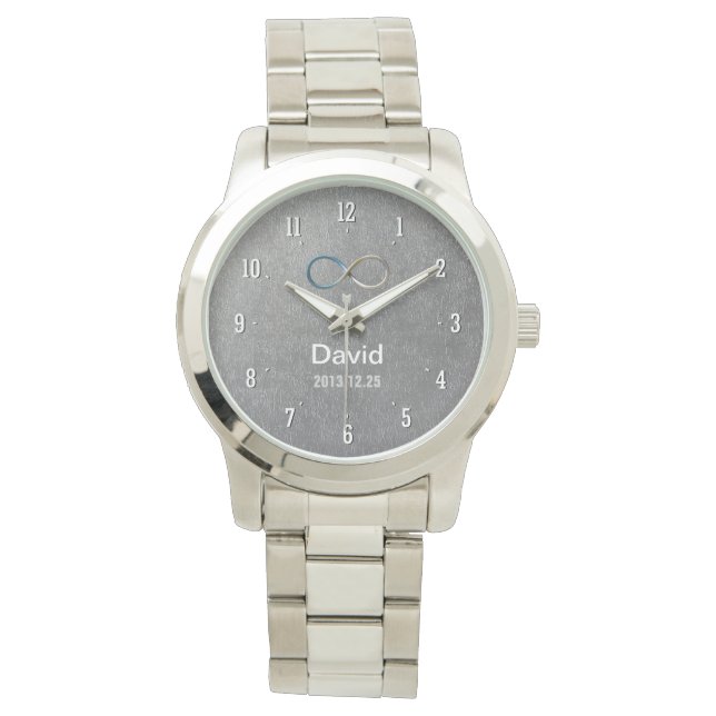 Pulsera Infinito Personalizable | Reloj de manos Nerd (Anverso)