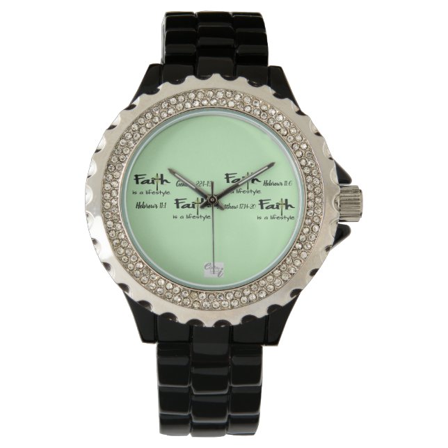 Pulsera Inspiración usable: Reloj "La fe es un estilo de v (Anverso)