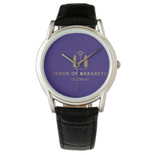 Pulsera Jesucristo de Nazaret, morado, reloj deportivo