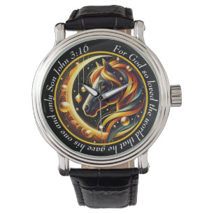 Pulsera Juan 3:16 Reloj de Caballo Celestial Espíritu Fe