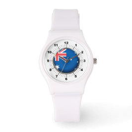 Pulsera La bandera australiana de las mujeres reloj de sil