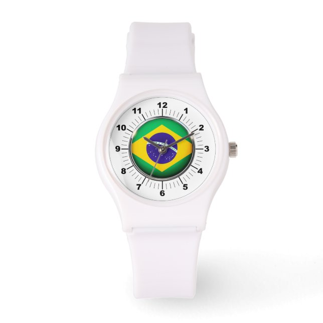 Pulsera La bandera de Brasil de las mujeres, reloj de sili (Anverso)