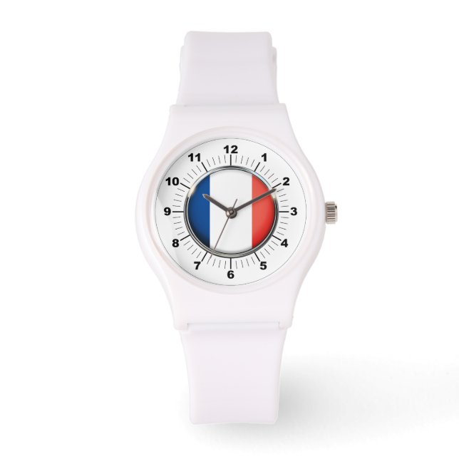 Pulsera La bandera de las mujeres en Francia y el reloj de (Anverso)