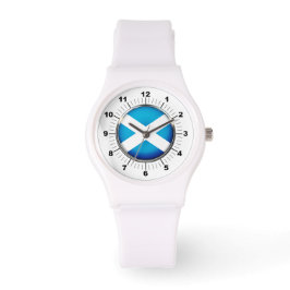 Pulsera La bandera escocesa de las mujeres reloj de silici