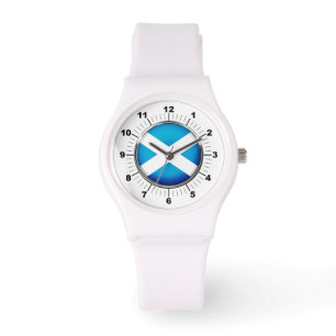 Pulsera La bandera escocesa de las mujeres reloj de silici