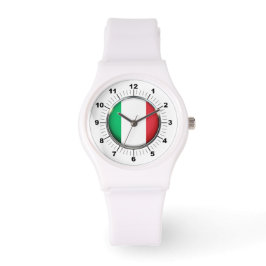 Pulsera La bandera italiana de las mujeres reloj de silici