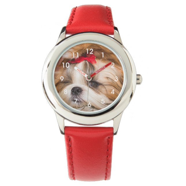 Pulsera La cara del reloj de la foto del perro mascota (Anverso)
