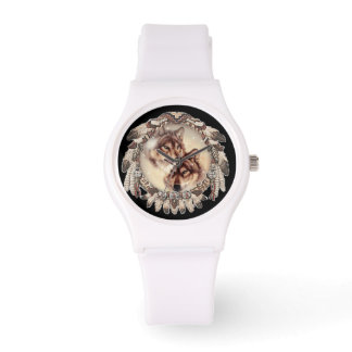 Pulsera La pareja Wolf enclavada en un reloj de atracción 