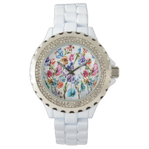 PULSERA LA PATA IMPRIME EL RELOJ BLANCO DIAMANTE DE