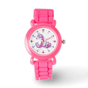 Pulsera Letra L reloj inicial de los chicas del corazón