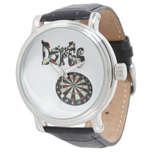 Pulsera Logotipo De Dardos Y Cartón De Cartón, Reloj De Cu