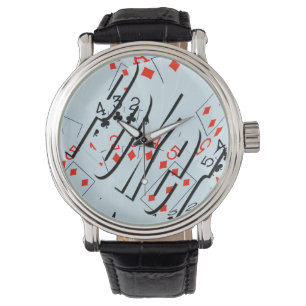 Pulsera Logotipo de póquer en cubierta de tarjetas, reloj 