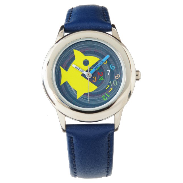 Pulsera Los peces amarillos comen números de reloj (Anverso)