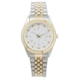 Pulsera Marco de reloj elegante con numerales romanos dora