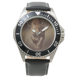 Pulsera Masculino, fondo de leopardo, reloj de hombre