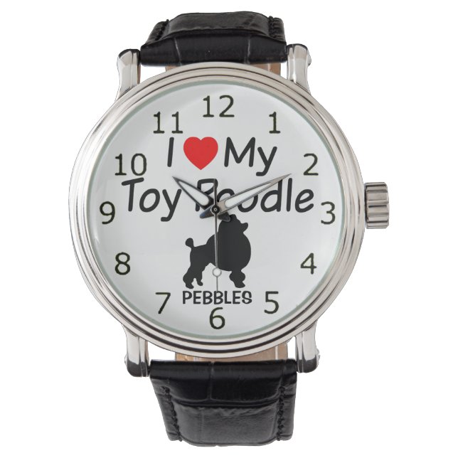 Pulsera Me encanta mi reloj de perros de juguetes (Anverso)